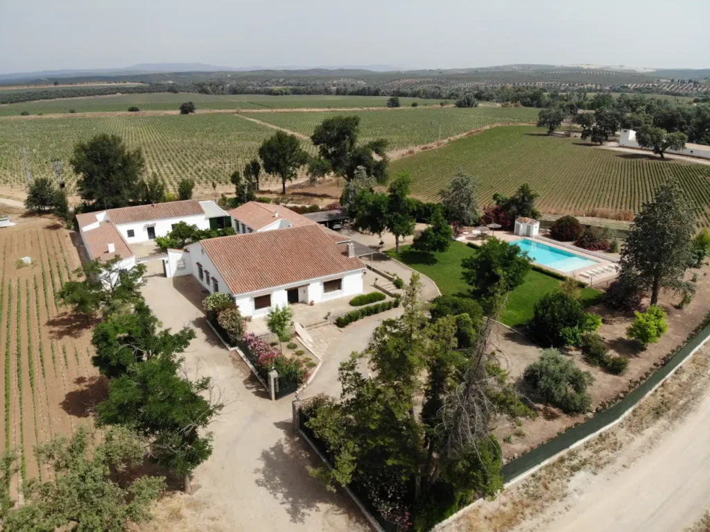 foto aérea de la casa rural